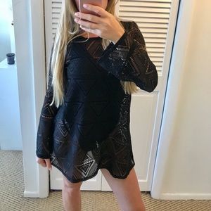 Asos Black Beach Swim Coverup size Small